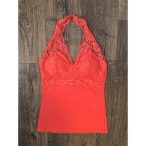 Coral | Lace | Halter Top